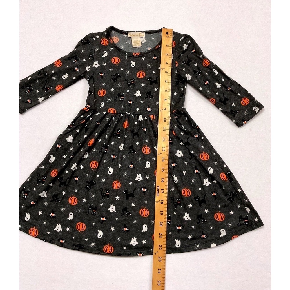 Emma & Elsa Girls Halloween Dress Grey Pumpkin Ghost Cat Size 5 SK-GKD3035H-173 - Picture 4 of 7